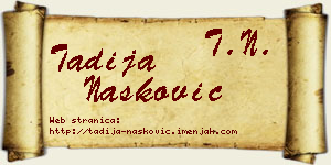 Tadija Nasković vizit kartica
